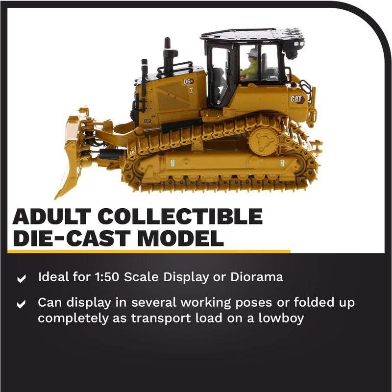 Diecast Masters ماسترز داي كاست كات كاتربيلر D6 XE LGP تراكتور دوzer مع شفرة VPAT ومشغل سلسلة عالية 1/50 نموذج داي كاست 85554 - Image 3